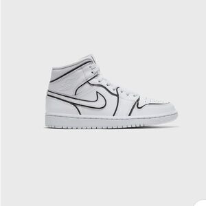Nike Jordan 1 Mid Iridescent Reflective White Sneakers